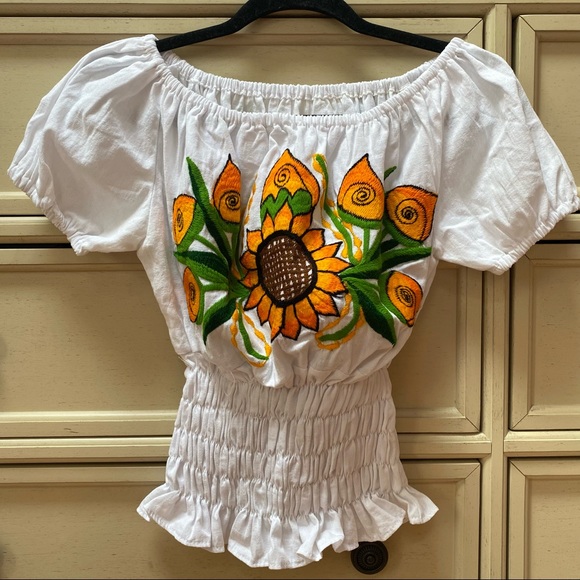 Tops - EMBROIDERED Mexican Off-the-shoulder Blouse, Size M, NWOT